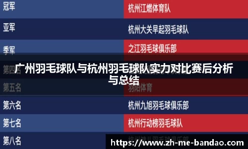 广州羽毛球队与杭州羽毛球队实力对比赛后分析与总结